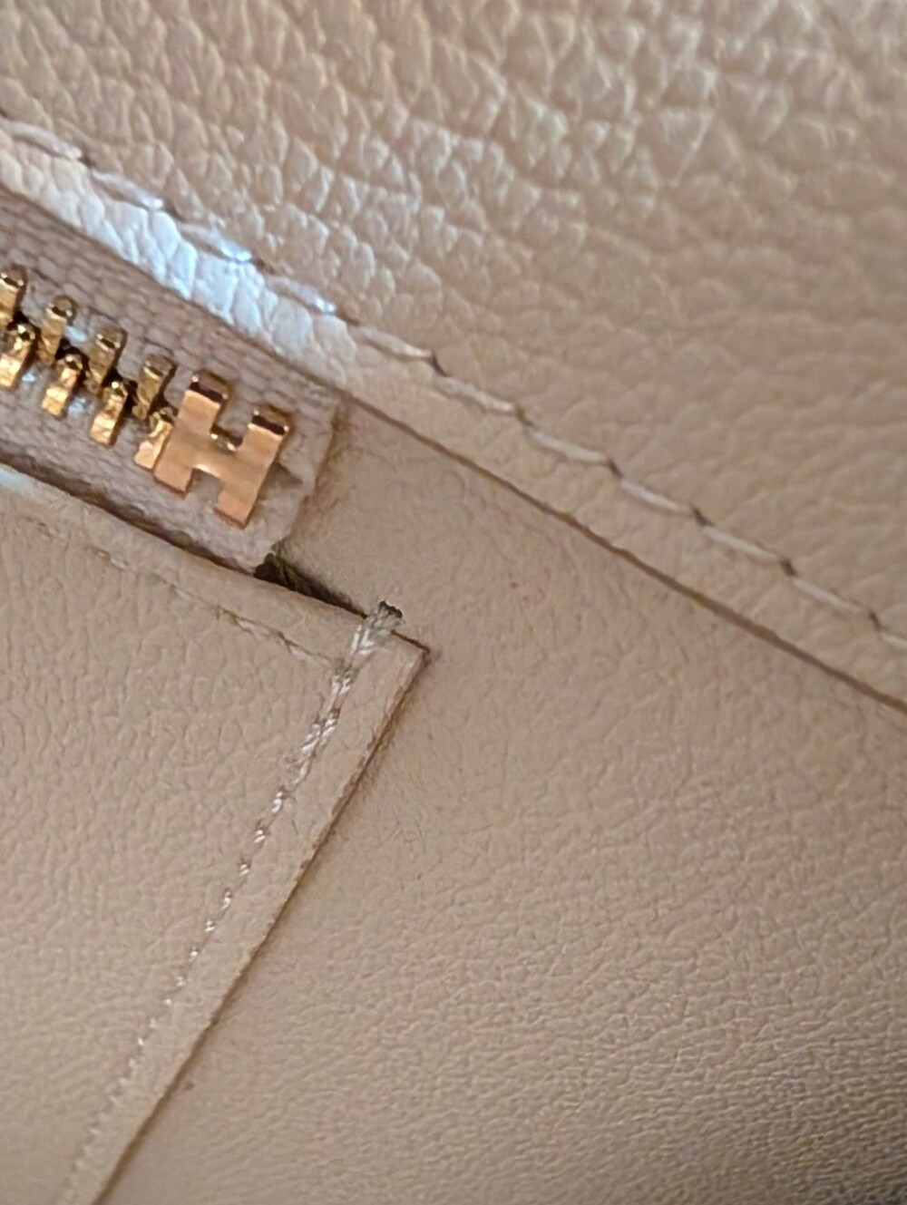 Cream Structured Satchel with Gold Accents - Picture 3 of 5
